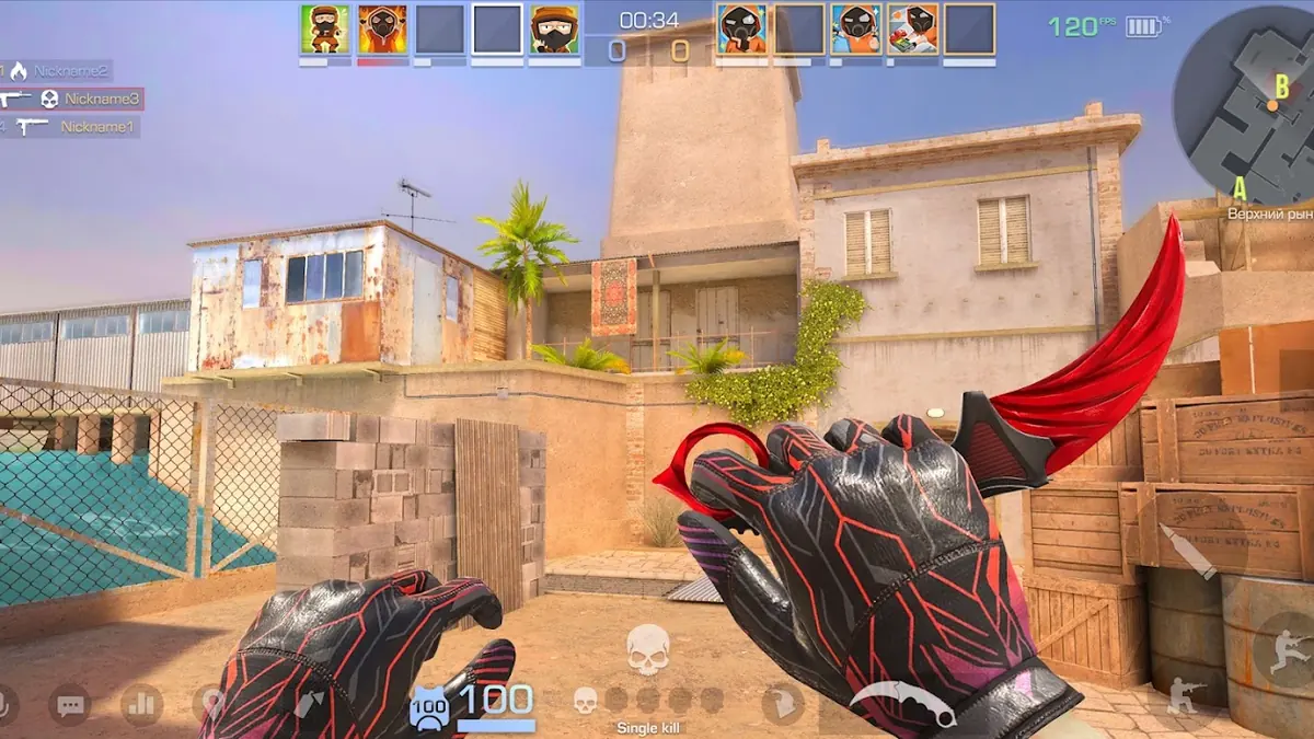 Firefight on a desert map in Standoff 2